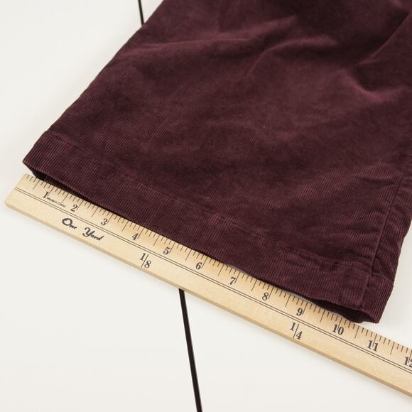 Uniqlo Wide Leg Dark Red Wine Corduroy Pants Womens Sz XL - Picture 8 of 9